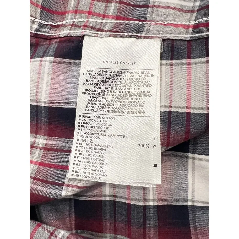 BANANA REPUBLIC Men's Button Down Plaid Dress Shirt XL Long Sleeve Tailored Slim